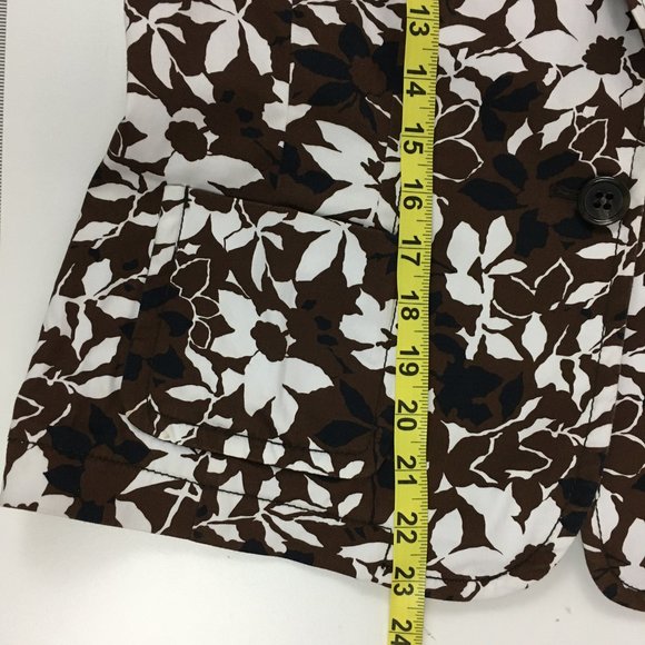 Liz Claiborne Floral Blazer 3/4 Sleeves Brown - Picture 12 of 13